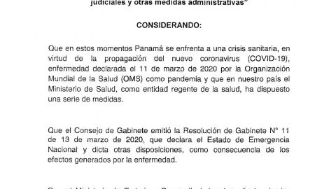 ACUERDO DE PLENO N° 3 «Se suspenden los Términos Judiciales y otras Medidas Administrativas».