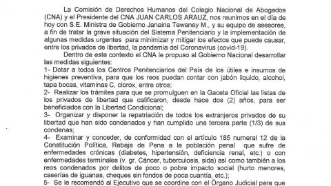 COMUNICADO: DE LA COMISIÓN DE DERECHOS HUMANOS AL PUEBLO PANAMEÑO