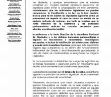 COMUNICADO: SOBRE SUSPENSIÓN DE LAS ACTIVIDADES PARLAMENTARIAS