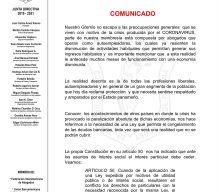 COMUNICADO: CNA PIDE LEGISLAR SOBRE SUSPENSIÓN DE OBLIGACIONES CREDITICIAS.