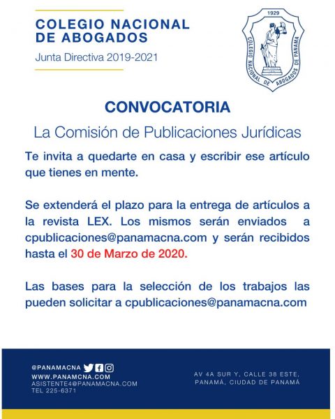 CONVOCATORIA: La Comisión de Publicaciones Jurídicas