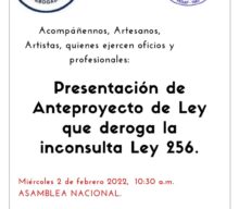 PRESENTACION DE ANTEPROYECTO DE LEY QUE DEROGA LA INCONSULTA LEY 256