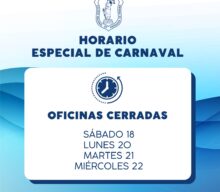 HORARIO ESPECIAL DE CARNAVALES