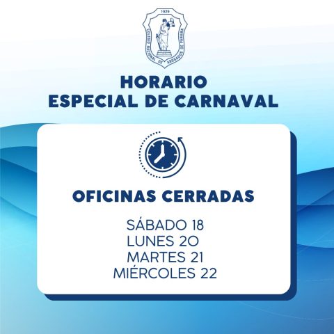 HORARIO ESPECIAL DE CARNAVALES