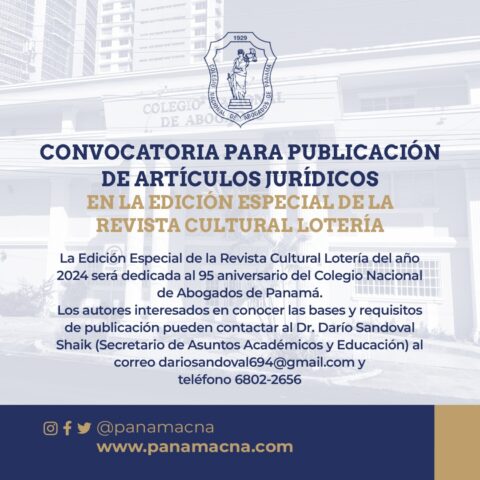 CONVOCATORIA PARA PUBLICACIÓN DE ARTÍCULOS JURÍDICOS EN LA EDICIÓN ESPECIAL DE LA REVISTA CULTURAL LOTERÍA