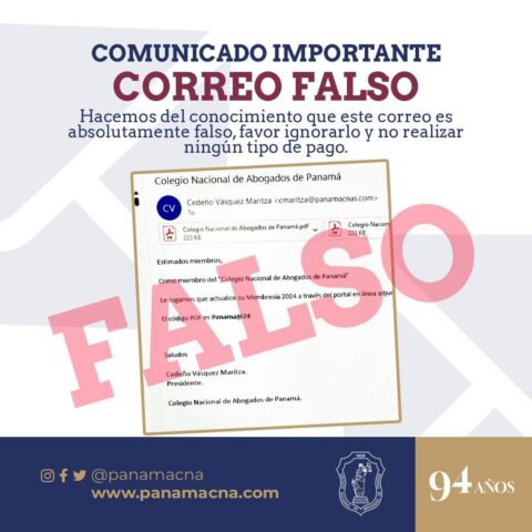 COMUNICADO IMPORTANTE: CORREO FALSO
