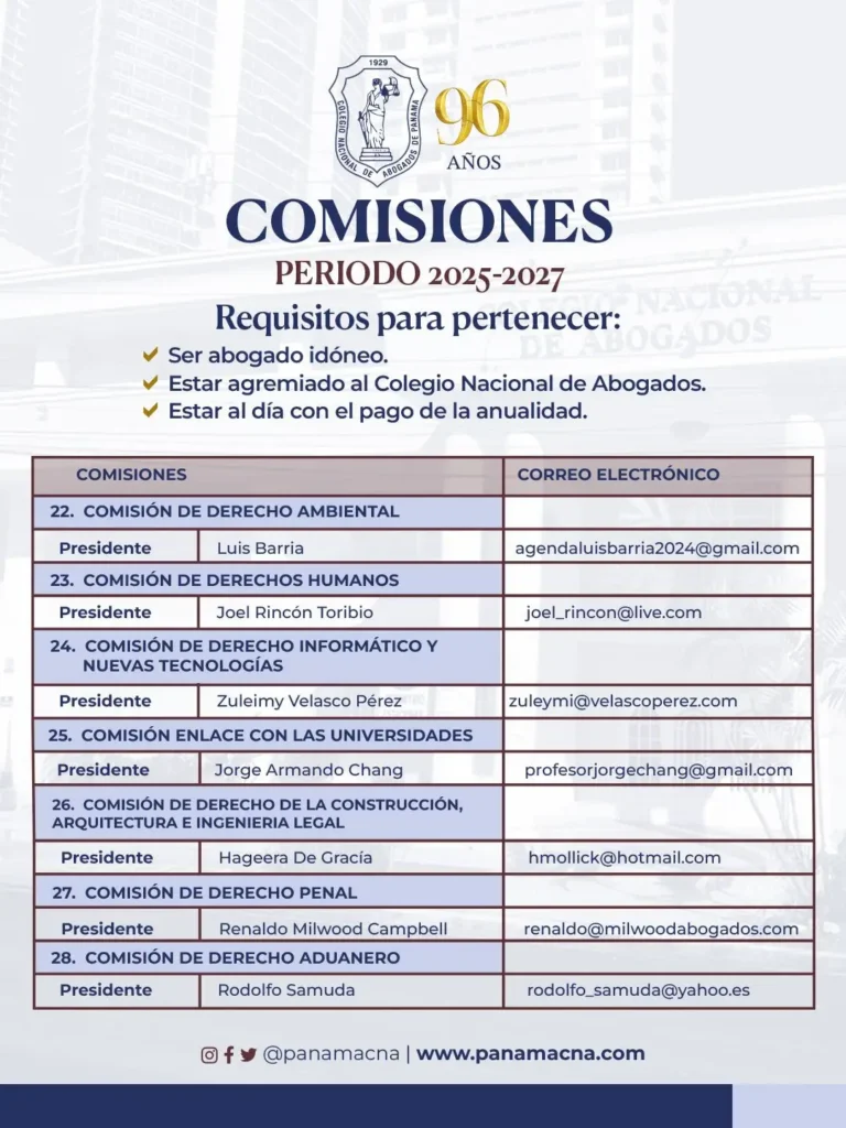 COMISIONES PERIODO 2025-2027